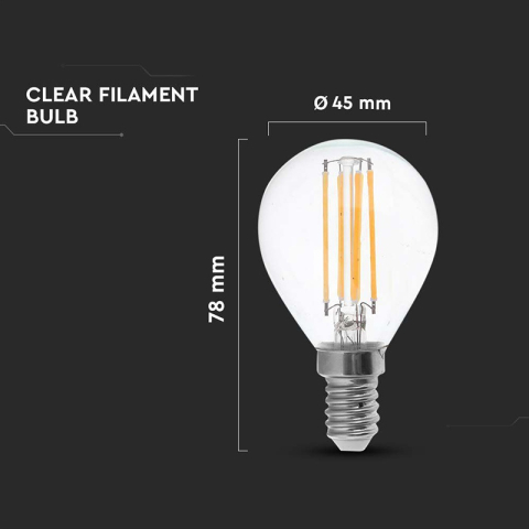 BEC E14 CU FILAMENT LED 4W 3000K ALB CALD [3]
