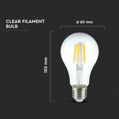 BEC LED A60 E27 10W CU FILAMENT 3000K ALB CALD [3]