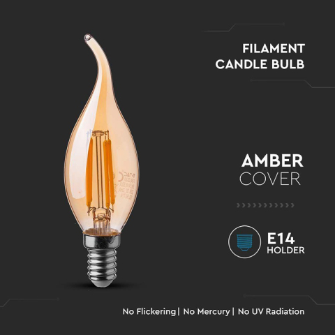 BEC LED E14 4W CU FILAMENT 2200K ALB CALD [4]