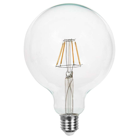 Becuri LED - BEC LED G125 E27 12.5W CU FILAMENT 3000K ALB CALD