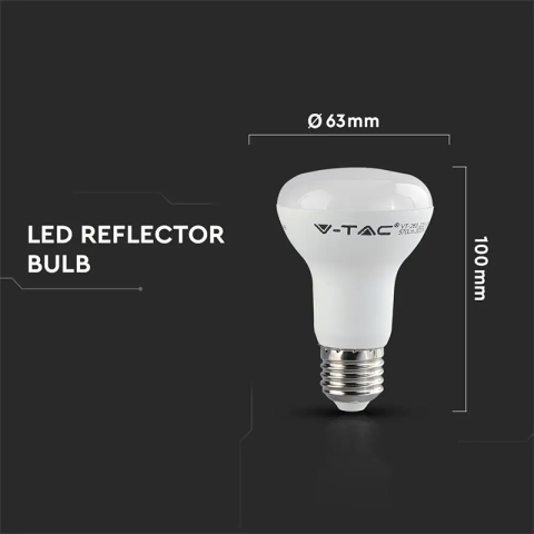 BEC LED R63 E27 8.5W 6500K ALB RECE, CIP SAMSUNG [4]
