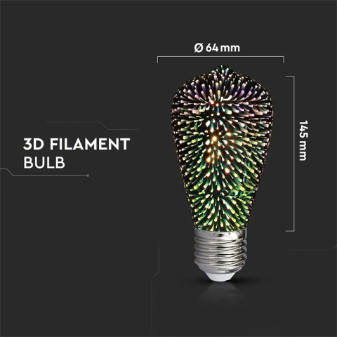 BEC LED ST64 E27 3W CU FILAMENT 3000K ALB CALD MODEL 3D [3]