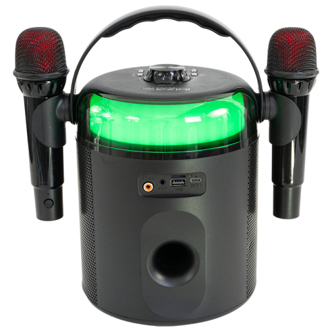 BOXA KARAOKE CU 2 MICROFOANE WIRELESS BT/USB/MSD/AUX - NEGRU [2]
