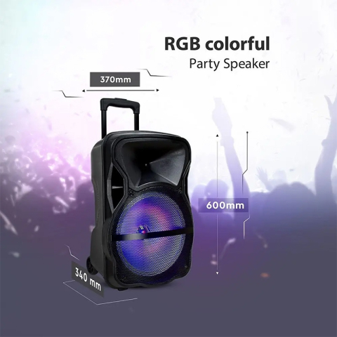 BOXA PORTABILA ILUMINATA LED 15"/38CM 50W RMS CU USB/SD/BT/FM [3]