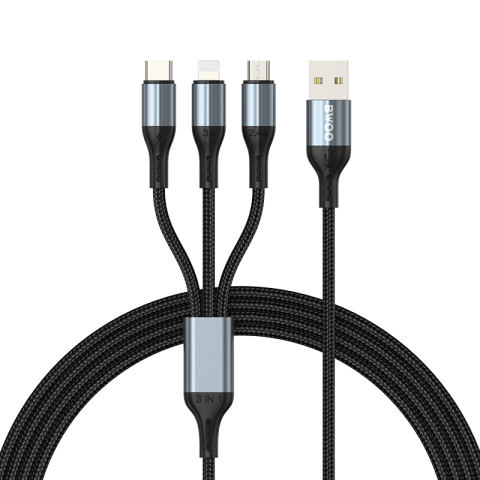 CABLU 3A 3IN1 USB LA USB-C - LIGHTNING - MICRO USB [1]