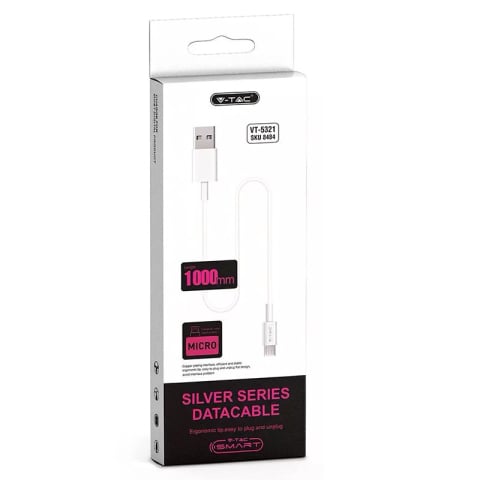 CABLU MICRO USB 1M SILVER EDITON - ALB [3]