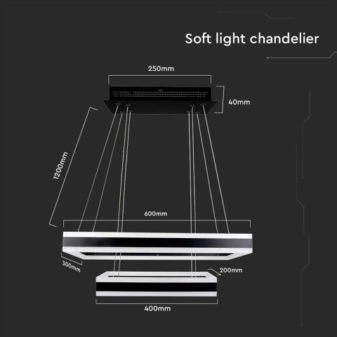 CANDELABRU LED 113W DIMABIL 3000K - NEGRU [2]