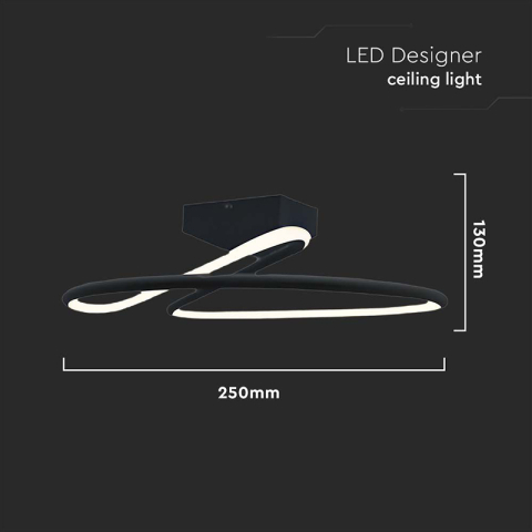 CANDELABRU LED 20W 4000K 25X13CM - NEGRU [2]