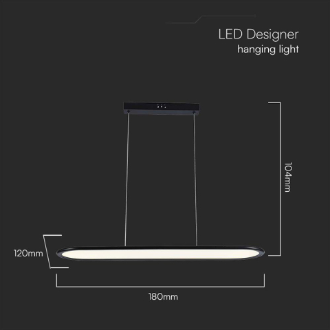 CANDELABRU LED 24W 80X100CM 3000K - NEGRU [2]