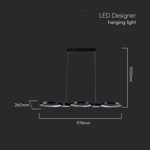 CANDELABRU LED 38W 4000K 95X100CM - NEGRU [2]