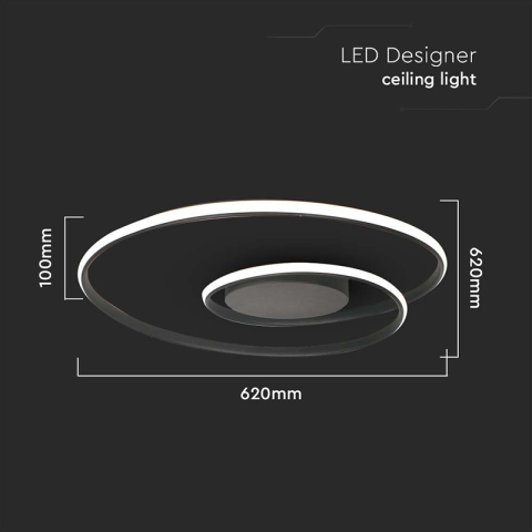 CANDELABRU LED DIMABIL 48W 3000K 62X62X10CM - NEGRU [2]