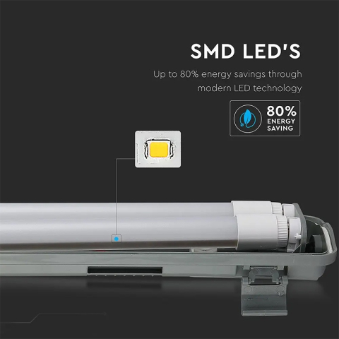 CORP ILUMINAT LED 120CM 2X18W 4000K NEUTRU IP65 [6]