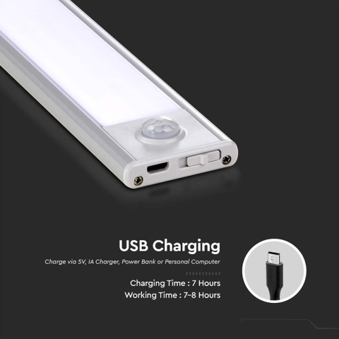 CORP ILUMINAT LED 2.5W 3000K IP20 CU SENZOR MISCARE - ARGINTIU [8]