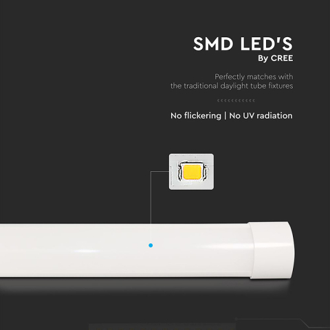 Lampa LED liniară 20W, 60 cm, 120 lm/W, 6500K, lumină rece, cip CREE, V-TAC, SKU-203496 [6]