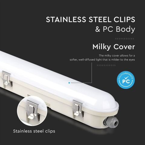 Lampa LED liniară 36W, 120 cm, 4000K, cu kit de urgență, SKU-2120223 [13]