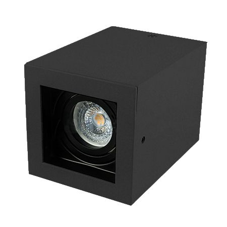 Corp iluminat exterior casa / gradina - CORP ILUMINAT MONTAJ tavan SOCLU GU10 PATRAT NEGRU