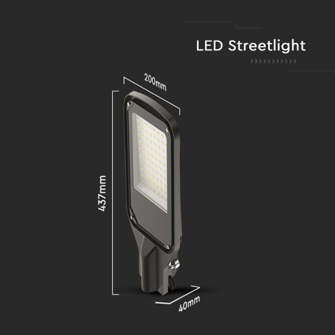 Lampa stradală LED 100W, 6500K, lumină rece, negru, V-TAC, SKU-10211 [2]