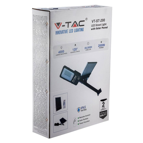 Lampa stradală LED solară 50W, 6000K, V-TAC [12]