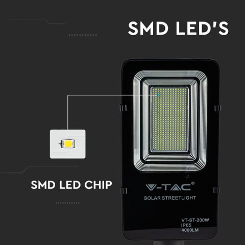 Lampa stradală LED solară 50W, 6000K, V-TAC [4]