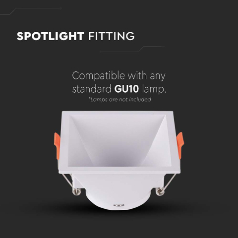 CORP SPOT GU10 PATRAT 93X93X55MM - ALB [4]