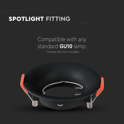 CORP SPOT GU10 ROTUND 88X40MM - NEGRU [4]