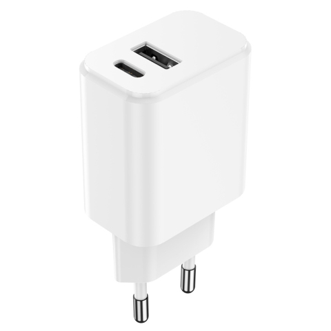 INCARCATOR RETEA USB-C +USB A FAST CHARGING 20W - ALB [1]