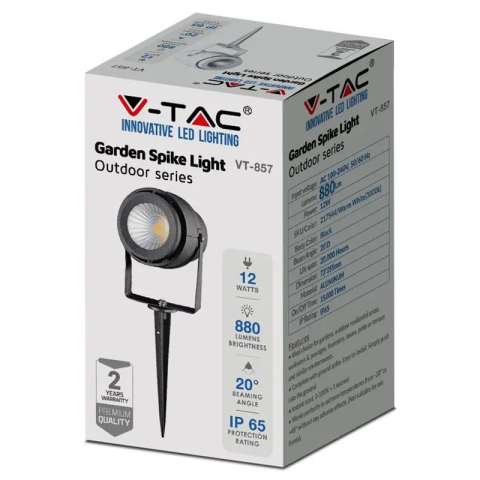 LAMPA GRADINA IP65 12W 4000K ALB NEUTRU - NEGRU [12]