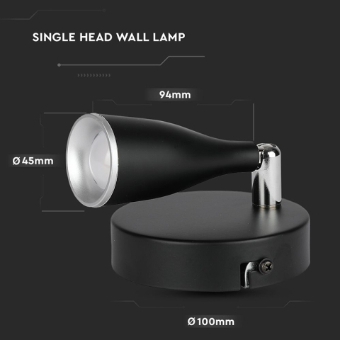 LAMPA LED MONTAJ PERETE 4.5W 4000K ALB NEUTRU - NEGRU [5]