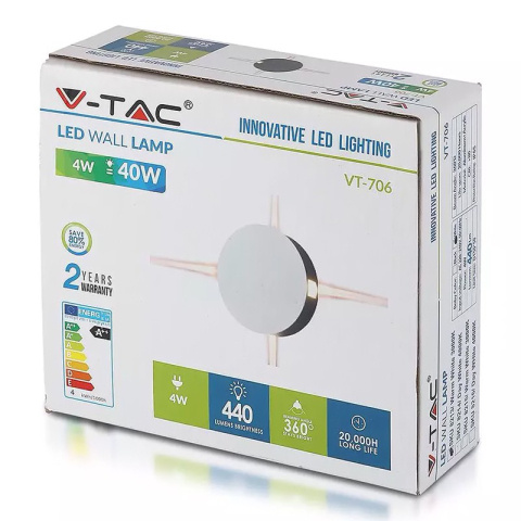 LAMPA LED MONTAJ PERETE 4W IP65 3000K ALB CALD [6]
