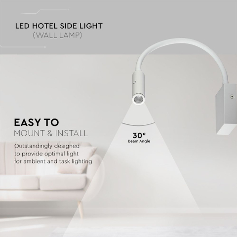 LAMPA LED PERETE 3W 3000K - ALB [6]