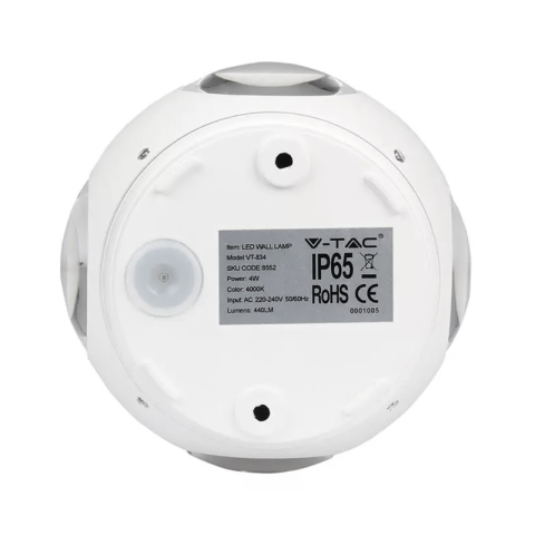 LAMPA LED PERETE 4W IP65 3000K ALB CALD [3]