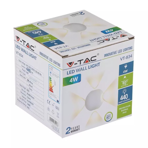 LAMPA LED PERETE 4W IP65 3000K ALB CALD [4]