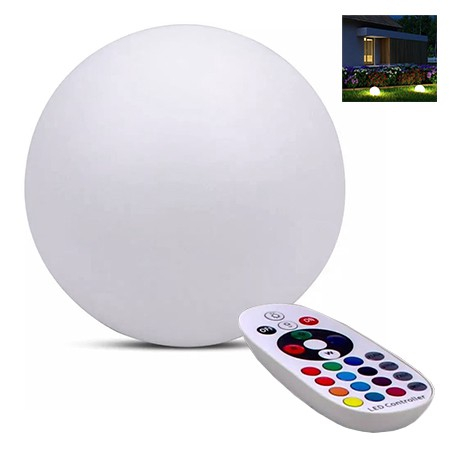 Corp iluminat exterior casa / gradina - LAMPA LED RGB 3W MODEL SFERA IP65 40CM X 39CM