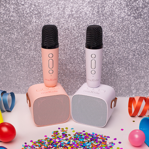MINI BOXA KARAOKE CU MICROFON WIRELESS - ALB [7]