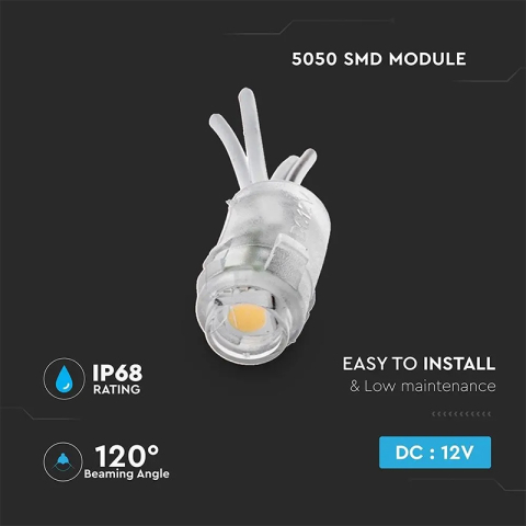 MODUL LED SMD5050 0.24W IP68 3000K ALB CALD [2]