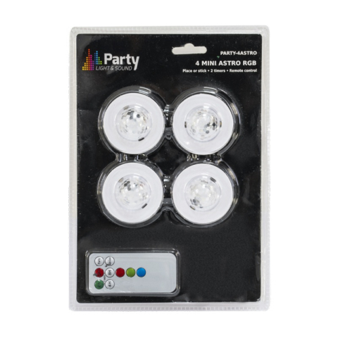 PACHET 4 MINI ASTRO RGB CU STROBOSCOP SI TELECOMANDA [6]