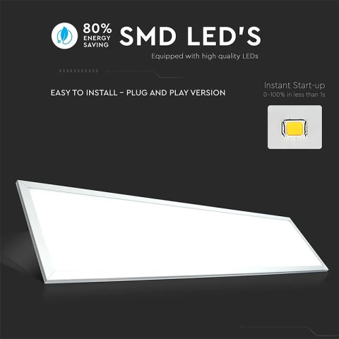 PANOU LED 29W 120CM X 30CM 6400K ALB RECE [4]