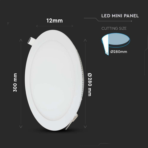 PANOU LED INCORPORABIL 24W 4000K ALB NEUTRU [3]