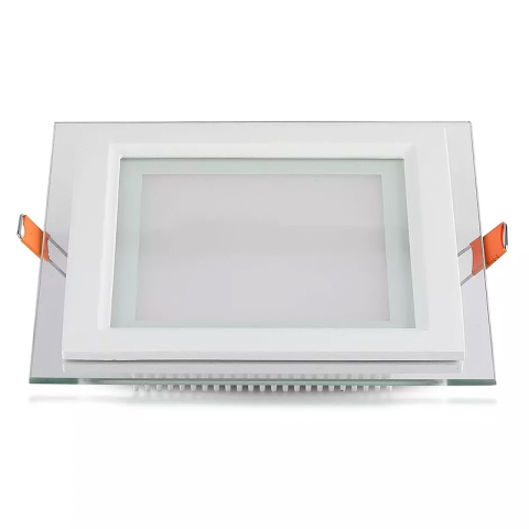 PANOU LED PATRAT INCORPORABIL 18W 6400K ALB RECE, STICLA [2]
