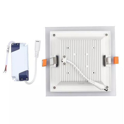 PANOU LED PATRAT INCORPORABIL 18W 6400K ALB RECE, STICLA [4]
