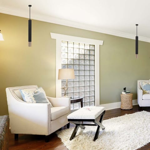 PENDUL CU SOCLU GU10 60X500MM - NEGRU/AURIU [8]