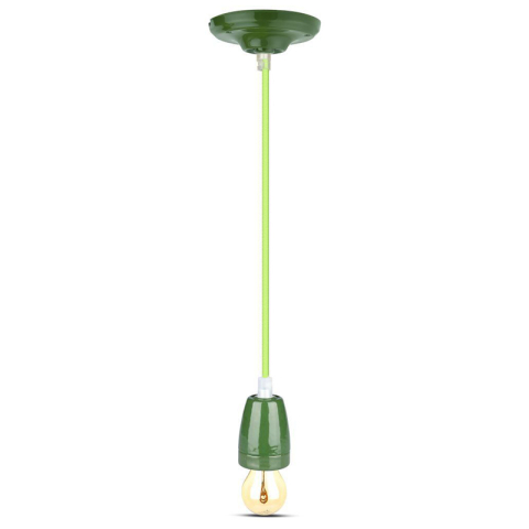 PENDUL TAVAN PORTELAN SOCLU E27 - VERDE [2]