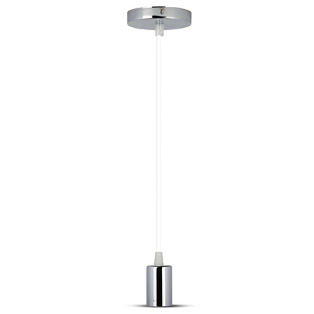Lustre - PENDUL TAVAN SOCLU E27 - CROM/ALB