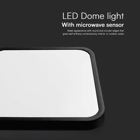 PLAFONIERA LED 18W IP44 CU SENZOR 4000K ALB NEUTRU - NEGRU [6]