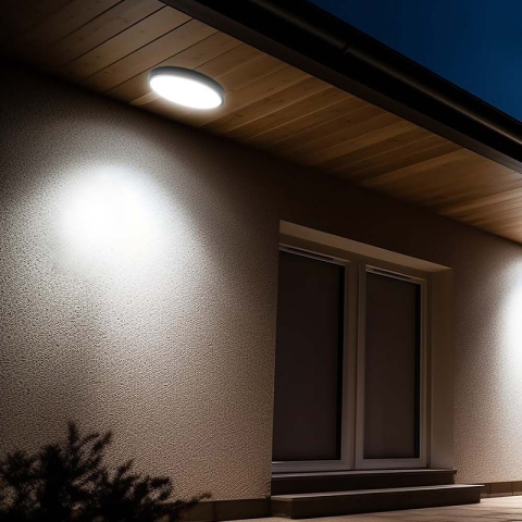 PLAFONIERA LED 30W IP44 CU SENZOR 4000K ALB NEUTRU - NEGRU [2]