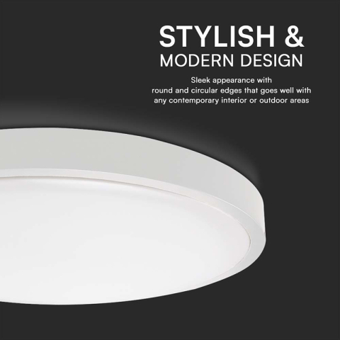 PLAFONIERA LED 36W IP44 6500K ALB RECE - ALB [4]