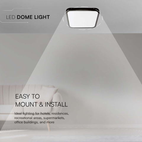 PLAFONIERA LED 48W IP44 4000K ALB NEUTRU - NEGRU [6]