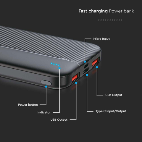 POWER BANK 10000MAH FAST CHARGE - NEGRU [3]