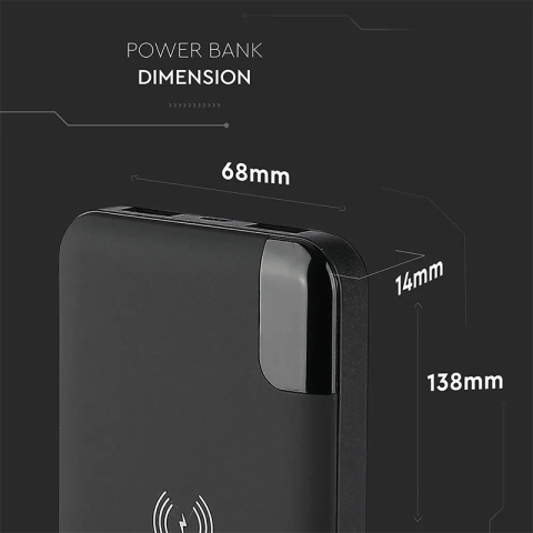 POWER BANK 8000MAH INCARCARE WIRELESS MODEL STAND - NEGRU [14]