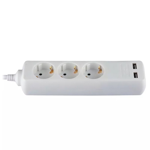 PRELUNGITOR 3 CAI + 2USB 1.5M(3G1.5MM2) ALB [2]